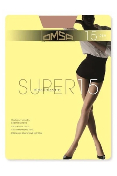 Rajstopy półprzezroczyste Omsa Super 15 DEN sabbia jasny beż