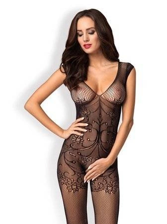 Seksowny bodystocking z rajstopami Obsessive F234 czarny