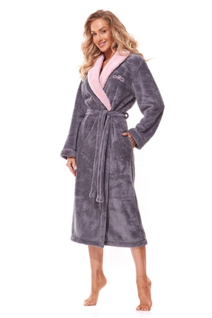 Women&#39;s long bathrobe Duo L&amp;L graphite 2314