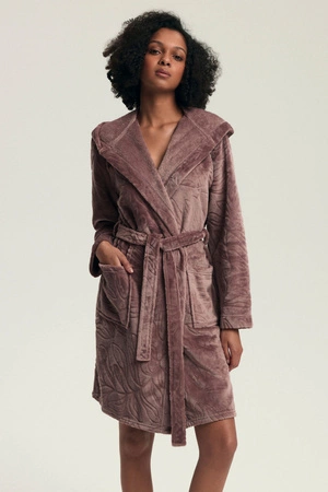 Henderson Daryl Women's Hooded Bathrobe, Dusty Pink 43612