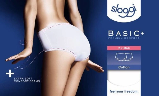 Damenslip Sloggi Basic+ Midi grau meliert