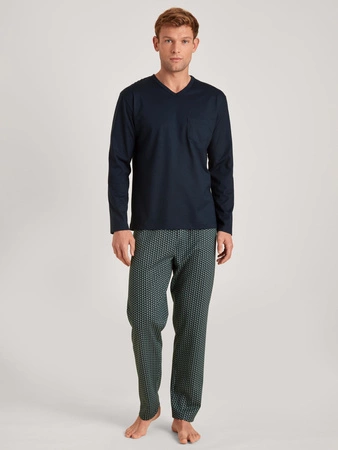 Calida men's cotton pajamas, navy blue 43388