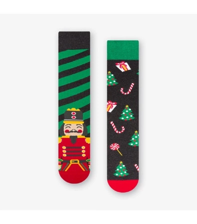 Asymmetrische Weihnachtssocken für Damen More 078 Graphit