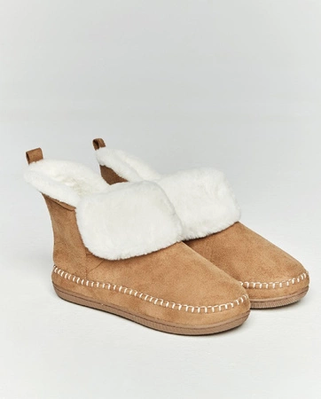 Selmark warme Damenhausschuhe beige PC116