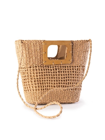 Feba woven basket beach bag beige F87/34