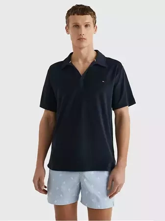 Plażowa koszulka polo Tommy Hilfiger granatowa UM0UM02789