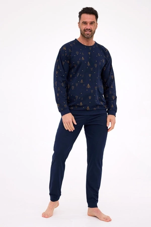 Men's cotton pajamas Night 3 Cornette navy blue 457/299