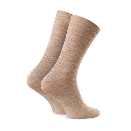 Men's pressure-free merino wool socks Steven, beige 130