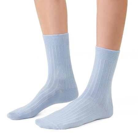 Steven Damen druckfreie Merinowollsocken, Blau 130