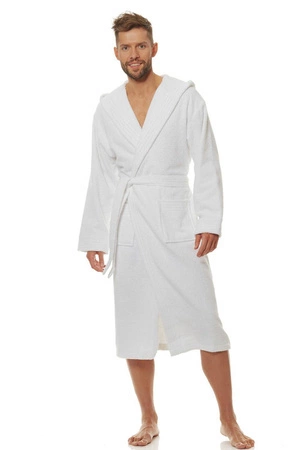 Men's long terry bathrobe L&L 2104 white