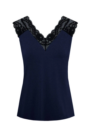 Mefemi Margot Damen Spitzentop, Schwarz, PG81