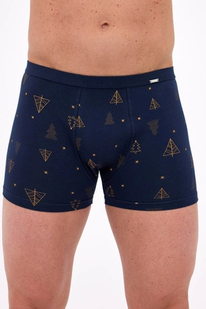 Cornette Weihnachts-Boxershorts aus Baumwolle, Marineblau 007/82