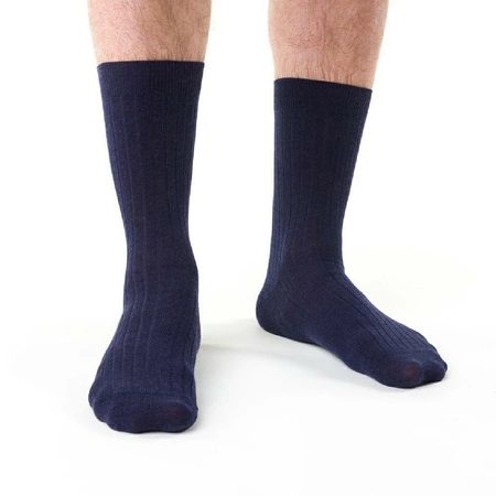 Steven men's pressure-free merino wool socks, navy blue 130