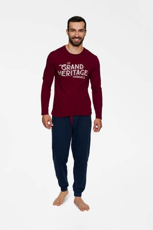 Herren-Baumwollpyjama Henderson Brand rot 40021