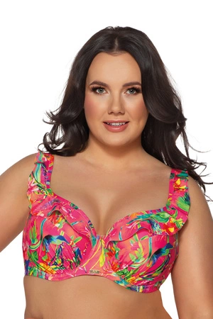 Biustonosz kąpielowy z falbankami Charm Ava raspberry SK192