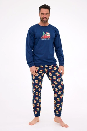 Christmas Men's Pajamas Teddy 2 Cornette Navy Blue 115/290