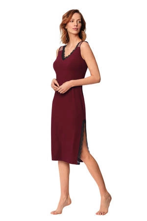 Long nightdress Zafira Nipplex burgundy