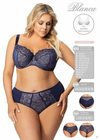 Brazyliany damskie Gorsenia K358/1 Blanca granatowe