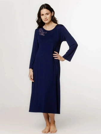 Langes Damen-Nachthemd von Coemi, marineblau 261C304