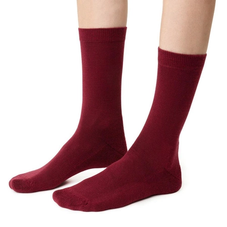 Steven Damen-Halbfrotteesocken aus Merinowolle, bordeauxrot, 130