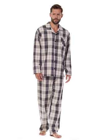 Piżama męska flanelowa rozpinana L&L Ben w kratę 2471