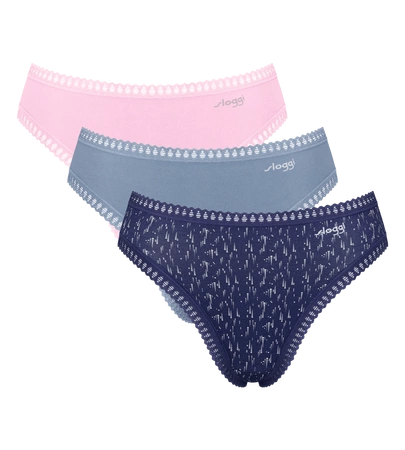 Sloggi Go Crush High Leg Slips C3P 3er-Pack Pastellfarben V004