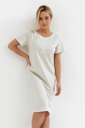 Cana 235 cotton nightdress with light green stripe