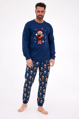 Dog Cornette Herren Weihnachtspyjama Marineblau 115/294