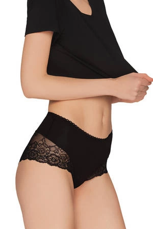High women's panties with Babell lace black BBL157