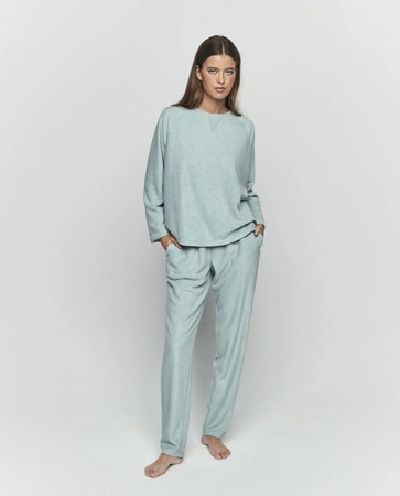 Selmark warm viscose pajamas for women, light green P10373