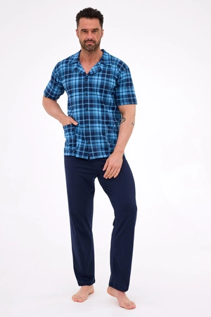 Cornette Herren-Schlafanzug mit Reißverschluss, blau 318 J/25