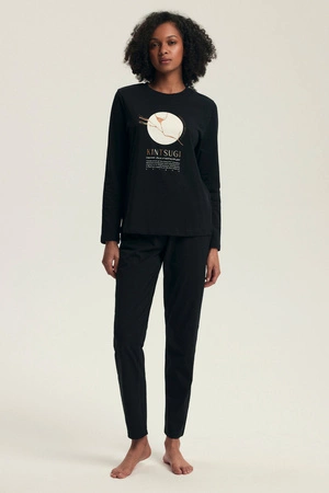 Piżama damska z bawełny Dairoku Henderson czarny 43727