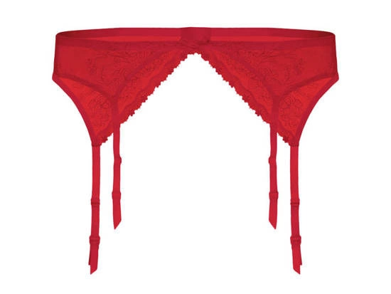 Strapsgürtel aus Spitze Rose Julimex rot