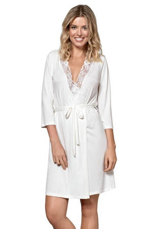 Nipplex Bona II viscose negligee dressing gown, cream