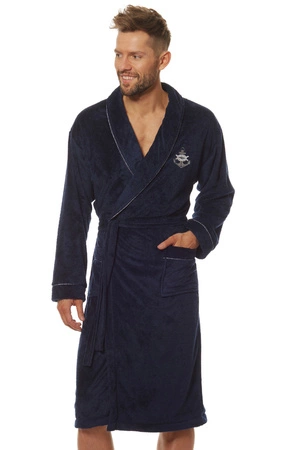 Elegancki szlafrok męski L&L Marine granatowy 2114