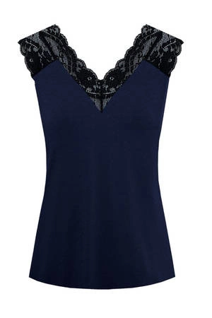 Mefemi Margot Damen Spitzentop, Marineblau, PG81