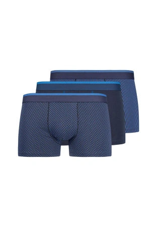Herren-Boxershorts aus Baumwolle, 3er-Pack , Skiny , marineblau, 085056