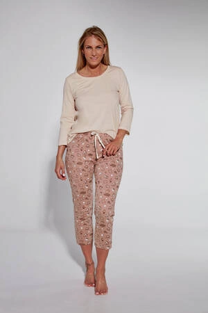 Damen-Pyjama aus Baumwolle von Paula Cornette, Beige 792/374