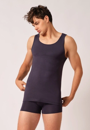 Men's bamboo undershirt Skiny navy blue 080805