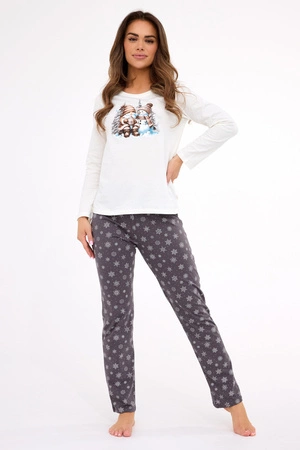 Damen-Baumwollpyjama Friends Cornette ecru 855/428