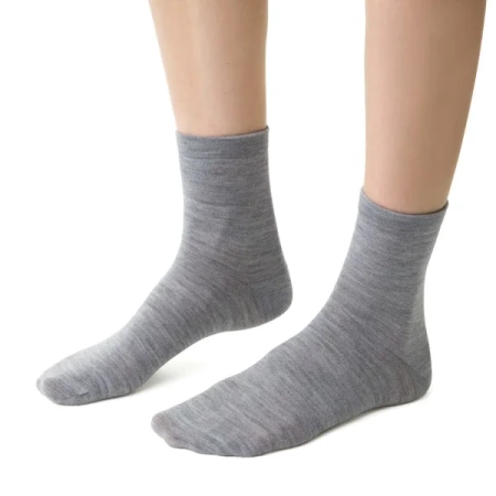Steven Damensocken aus Merinowolle, Grau 130