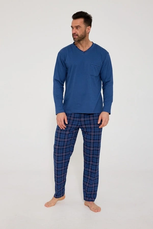 Cornette Victor Herren-Baumwollpyjama, marineblau, Größe 122/210