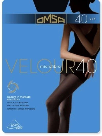 Velourstrumpfhose 40den Omsa marineblau