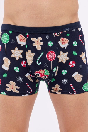 Lustige Weihnachts-Boxershorts Cornette Lebkuchen Marineblau 007/74