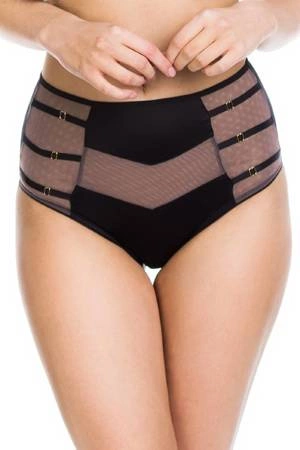 Damen High-Waist-Slip Mediolano Naked schwarz und beige 19064