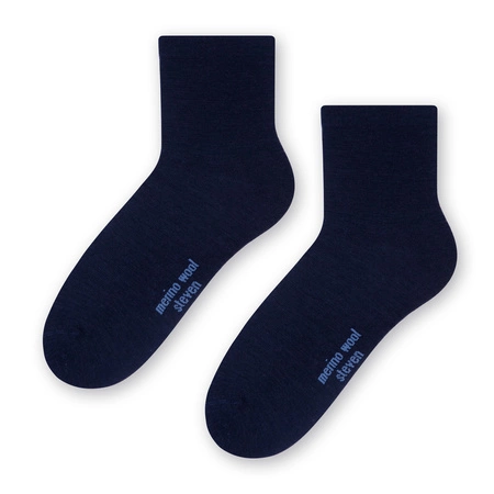 Steven Damensocken aus Merinowolle, Marineblau 130