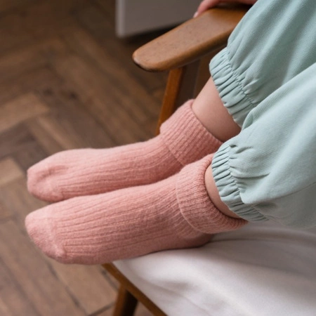 Women's socks 50% alpaca wool Steven, pink 044