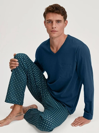 Men&#39;s Calida Relax Imprint 2 Pajamas Dark Green 47487