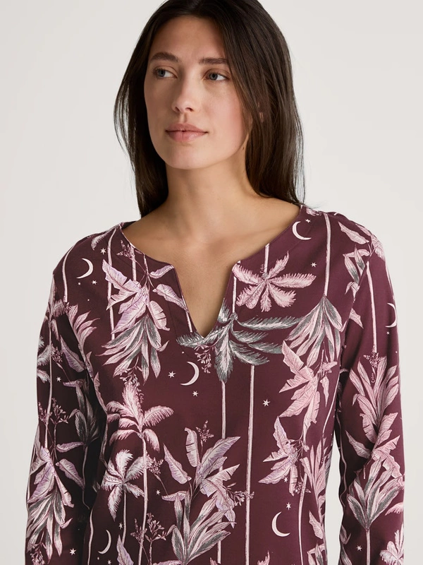 Women's nightgown Calida Favorites Ground burgundy 31891