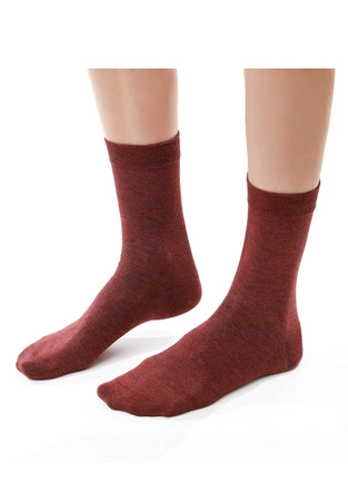 Women&#39;s cashmere socks Steven melange burgundy 083
